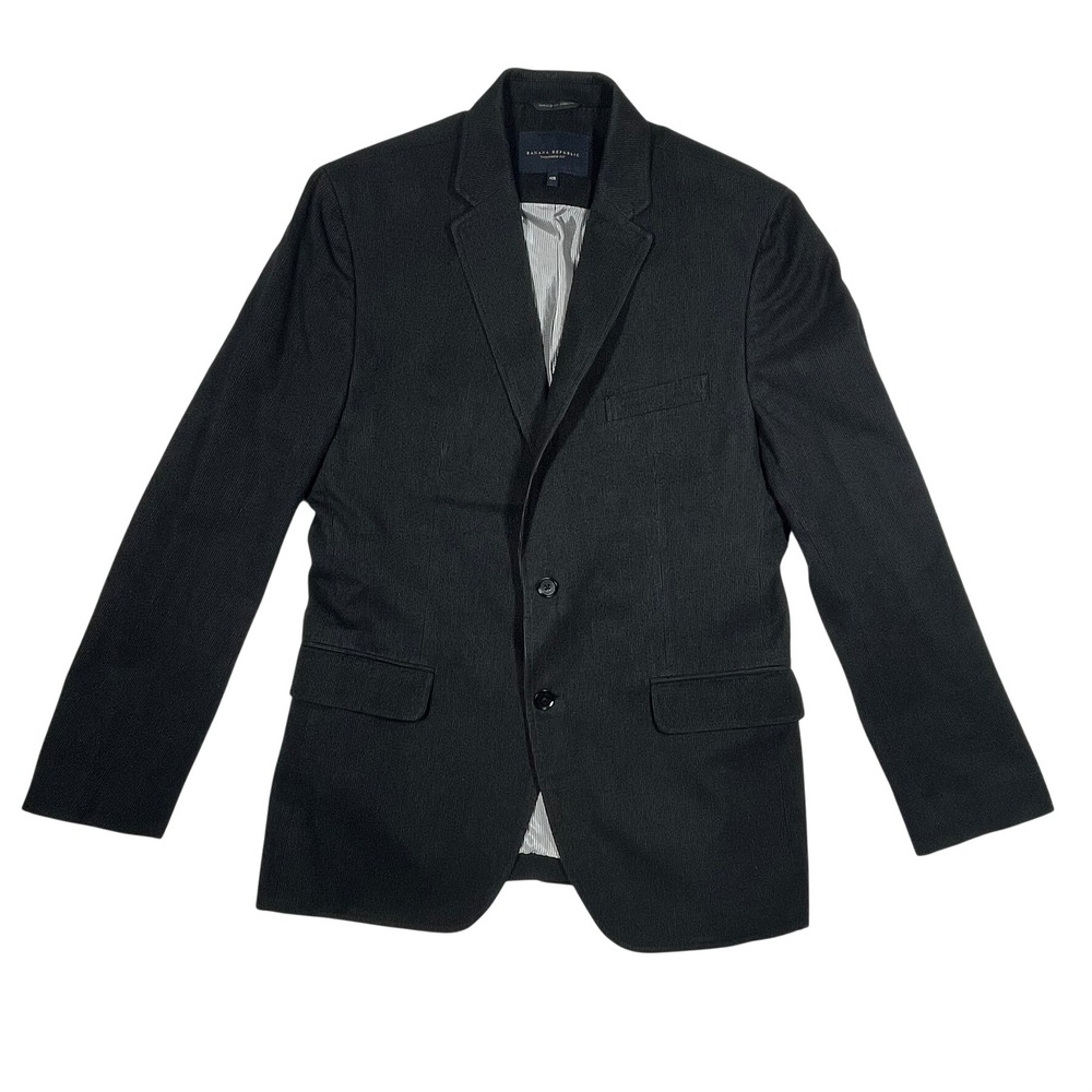 Banana Republic Blazer Mens 42R Charcoal Grey Tailored Fit Cotton Sport Coat